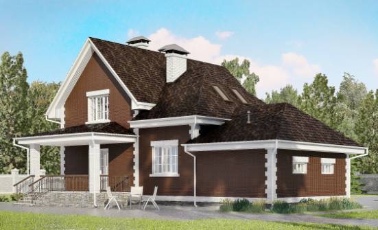 190-003-Л Проект двухэтажного дома с мансардой, гараж, современный загородный дом из керамзитобетонных блоков Волосово | Проекты домов от House Expert