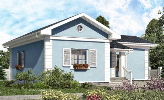 090-004-П Проект одноэтажного дома, уютный дом из блока Кириши | Проекты домов от House Expert