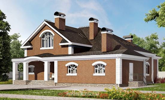400-003-П Проект двухэтажного дома мансардой, современный дом из блока СПб | Проекты домов от House Expert
