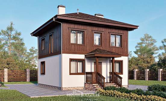 100-006-Л Проект двухэтажного дома, недорогой домик из пеноблока Отрадное | Проекты домов от House Expert