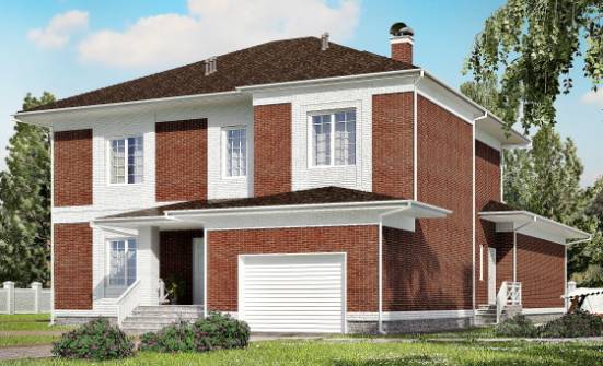 315-001-П Проект двухэтажного дома, гараж, просторный дом из кирпича Лодейное Поле | Проекты домов от House Expert