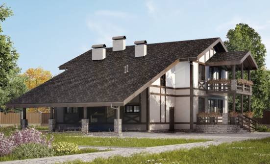250-002-П Проект двухэтажного дома мансардой, гараж, просторный дом из кирпича Бокситогорск | Проекты домов от House Expert