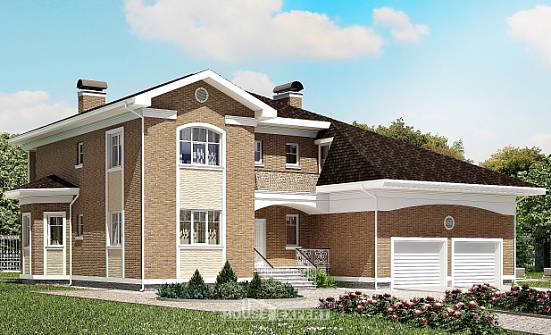 335-002-П Проект двухэтажного дома и гаражом, большой коттедж из кирпича Тосно | Проекты домов от House Expert