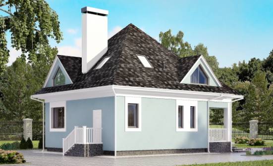 110-001-Л Проект двухэтажного дома мансардой, недорогой коттедж из блока Лодейное Поле | Проекты домов от House Expert