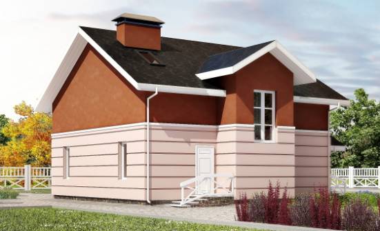 155-009-Л Проект двухэтажного дома мансардой, доступный загородный дом из газобетона Сланцы | Проекты домов от House Expert