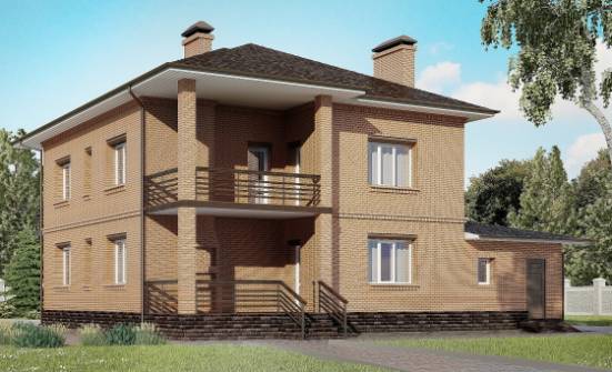 245-003-Л Проект двухэтажного дома, гараж, классический домик из кирпича СПб | Проекты домов от House Expert