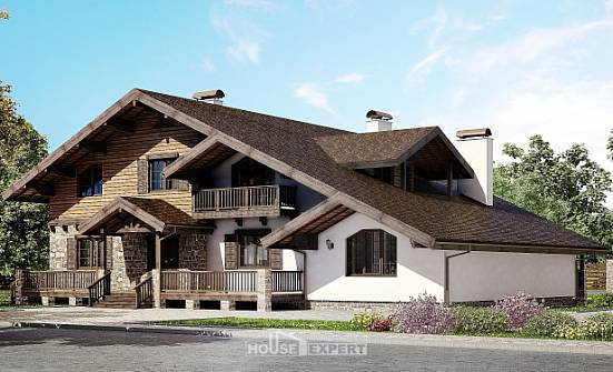 320-002-П Проект двухэтажного дома с мансардой, современный коттедж из кирпича Тосно | Проекты домов от House Expert
