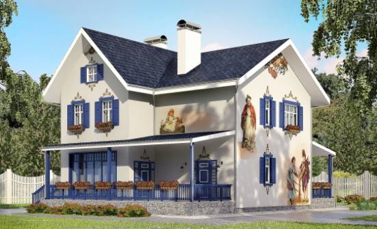 180-003-П Проект двухэтажного дома, красивый загородный дом из кирпича Всеволожск | Проекты домов от House Expert