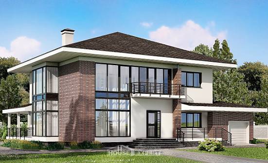 275-002-П Проект двухэтажного дома и гаражом, просторный загородный дом из кирпича Шлиссельбург | Проекты домов от House Expert