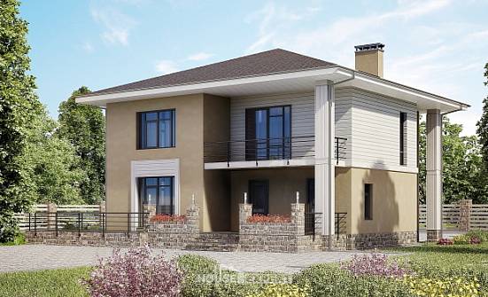 180-015-Л Проект двухэтажного дома, классический коттедж из бризолита Кингисепп | Проекты домов от House Expert