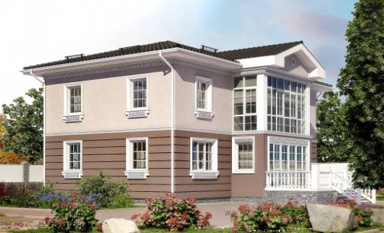 210-005-П Проект двухэтажного дома, простой домик из пеноблока Приозерск | Проекты домов от House Expert