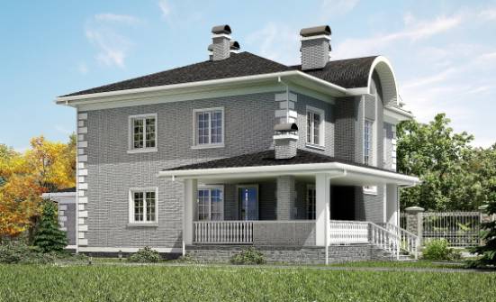 245-004-Л Проект двухэтажного дома, гараж, средний коттедж из кирпича Санкт-Петербург | Проекты домов от House Expert
