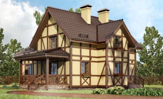 160-003-П Проект двухэтажного дома с мансардным этажом, уютный дом из арболита Бокситогорск | Проекты домов от House Expert