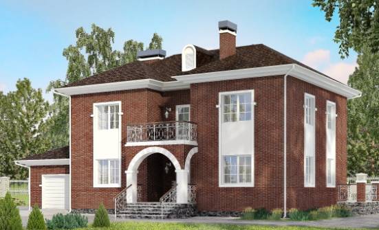 180-006-Л Проект двухэтажного дома и гаражом, средний дом из кирпича Шлиссельбург | Проекты домов от House Expert