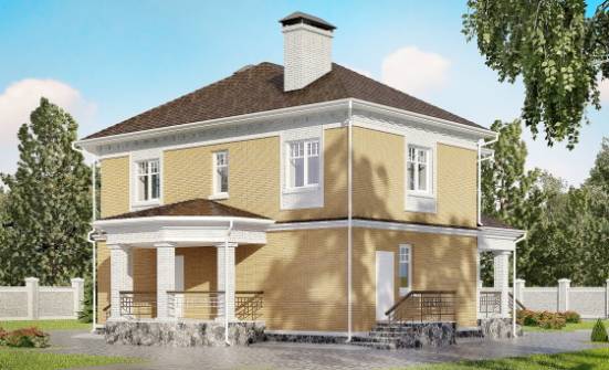 160-001-Л Проект двухэтажного дома, компактный дом из газосиликатных блоков Гатчина | Проекты домов от House Expert