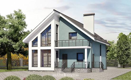 170-006-П Проект двухэтажного дома с мансардой, небольшой домик из арболита Санкт-Петербург | Проекты домов от House Expert
