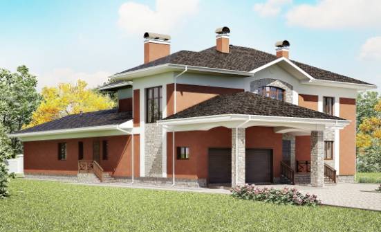 400-002-Л Проект двухэтажного дома, гараж, просторный загородный дом из кирпича Луга | Проекты домов от House Expert