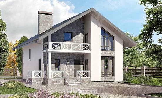 155-001-Л Проект двухэтажного дома мансардный этаж, гараж, классический коттедж из теплоблока Шлиссельбург | Проекты домов от House Expert