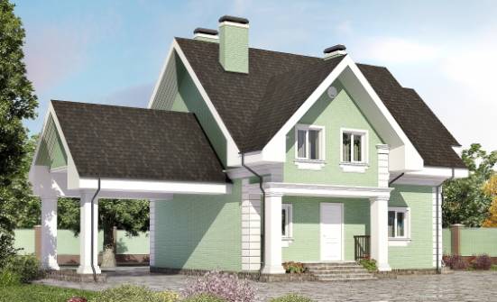 140-003-Л Проект двухэтажного дома с мансардой, гараж, бюджетный загородный дом из арболита Сертолово | Проекты домов от House Expert