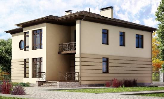 300-006-П Проект двухэтажного дома и гаражом, просторный загородный дом из кирпича Пикалево | Проекты домов от House Expert