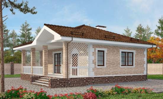 065-002-П Проект бани из кирпича Гатчина | Проекты одноэтажных домов от House Expert