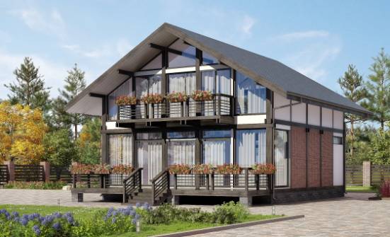 170-007-П Проект двухэтажного дома мансардой, бюджетный загородный дом из дерева Ивангород | Проекты домов от House Expert