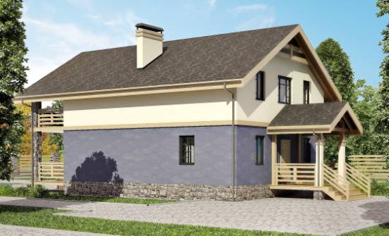 160-010-П Проект двухэтажного дома мансардой, доступный домик из поризованных блоков Кингисепп | Проекты домов от House Expert