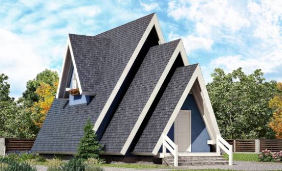 100-002-П Проект двухэтажного дома мансардой, небольшой домик из бревен Санкт-Петербург | Проекты домов от House Expert