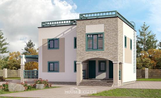 150-010-П Проект двухэтажного дома, скромный дом из кирпича Кириши | Проекты домов от House Expert