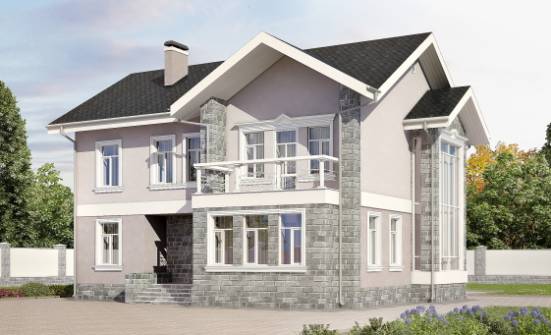 170-008-П Проект двухэтажного дома, красивый дом из теплоблока Сосновый Бор | Проекты домов от House Expert