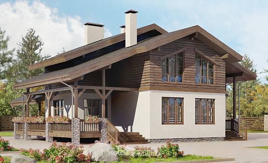 210-006-Л Проект двухэтажного дома с мансардным этажом, средний дом из кирпича Светогорск | Проекты домов от House Expert