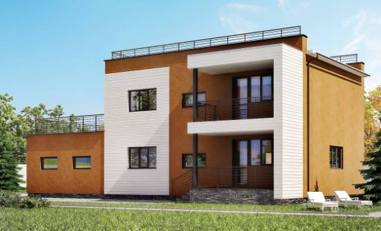 180-012-П Проект двухэтажного дома и гаражом, простой коттедж из кирпича Пикалево | Проекты домов от House Expert