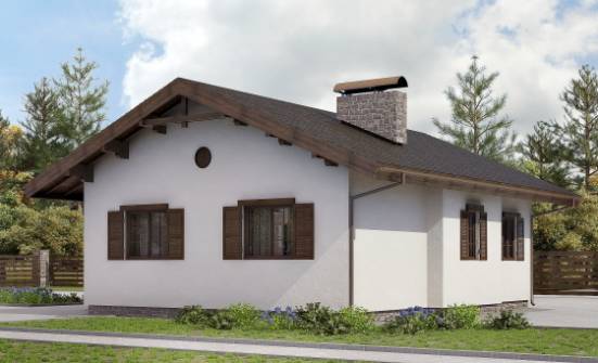 090-002-П Проект одноэтажного дома, доступный домик из кирпича Луга | Проекты одноэтажных домов от House Expert