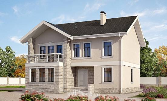 170-008-Л Проект двухэтажного дома, бюджетный дом из арболита Шлиссельбург | Проекты домов от House Expert