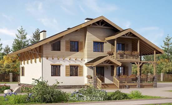 260-001-Л Проект двухэтажного дома с мансардой, классический коттедж из кирпича Луга | Проекты домов от House Expert