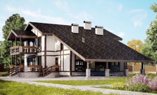 250-002-Л Проект двухэтажного дома мансардой, гараж, уютный домик из кирпича Приозерск | Проекты домов от House Expert