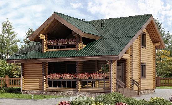 110-005-П Проект двухэтажного дома мансардой, компактный коттедж из дерева Гатчина | Проекты домов от House Expert