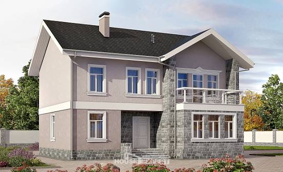 170-008-П Проект двухэтажного дома, красивый дом из теплоблока Сосновый Бор | Проекты домов от House Expert