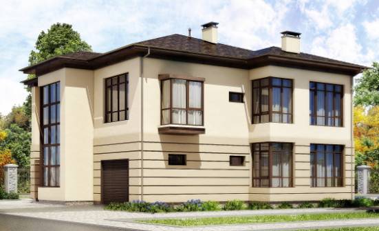 300-006-П Проект двухэтажного дома и гаражом, просторный загородный дом из кирпича Пикалево | Проекты домов от House Expert