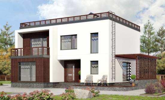 215-002-П Проект двухэтажного дома, простой коттедж из арболита Сертолово | Проекты домов от House Expert