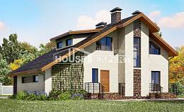 180-008-П Проект двухэтажного дома мансардный этаж, гараж, средний дом из арболита, Приозерск