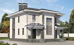 155-011-П Проект двухэтажного дома, компактный загородный дом из газосиликатных блоков, Гатчина