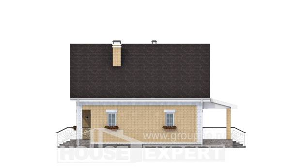 130-004-П Проект двухэтажного дома с мансардой, компактный домик из теплоблока Волхов, House Expert