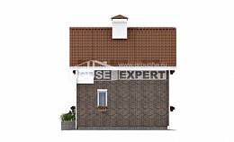 045-001-Л Проект двухэтажного дома с мансардой, эконом домик из бризолита, Бокситогорск