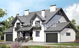 290-003-П Проект двухэтажного дома с мансардой, классический домик из поризованных блоков Приозерск, House Expert