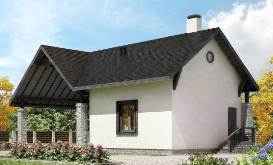 060-001-П Проект двухэтажного дома с мансардой и гаражом, эконом дом из бризолита Тосно | Проекты домов от House Expert