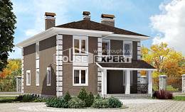 185-002-П Проект двухэтажного дома, компактный загородный дом из поризованных блоков Тосно, House Expert