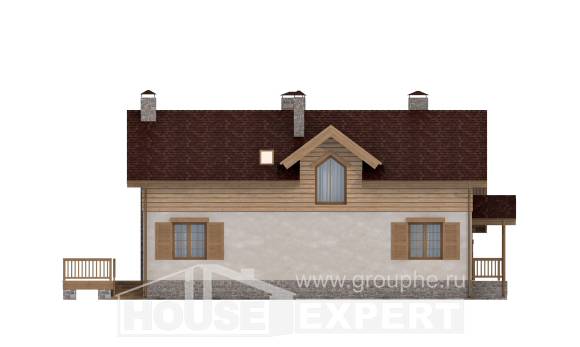 165-002-П Проект двухэтажного дома мансардой, гараж, скромный коттедж из газосиликатных блоков Кингисепп, House Expert