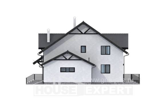 290-003-П Проект двухэтажного дома с мансардным этажом, современный загородный дом из поризованных блоков СПб, House Expert