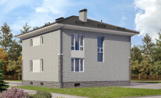 275-004-П Проект трехэтажного дома и гаражом, большой загородный дом из кирпича Шлиссельбург | Проекты домов от House Expert